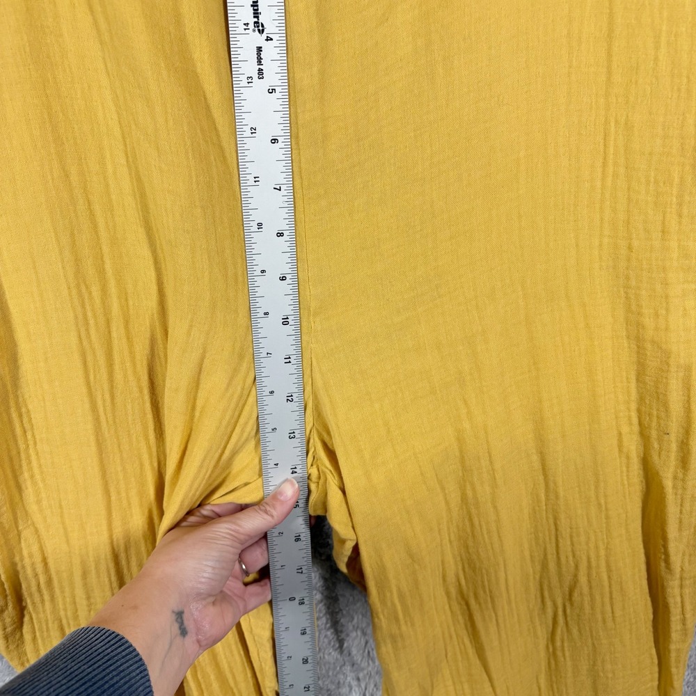 Outerknown The Sunday Gauze Organic Cotton Jumpsuit Size XL Yellow Sleeveless - Picture 6 of 12